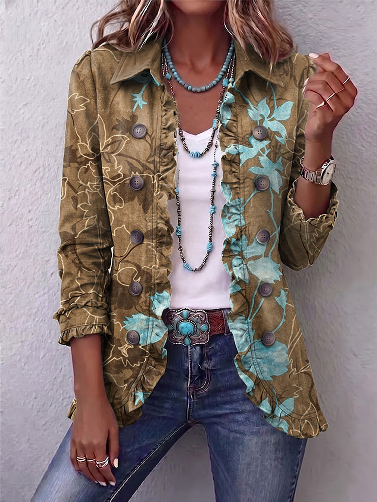 Fleuri Olive et Turquoise / 3XL